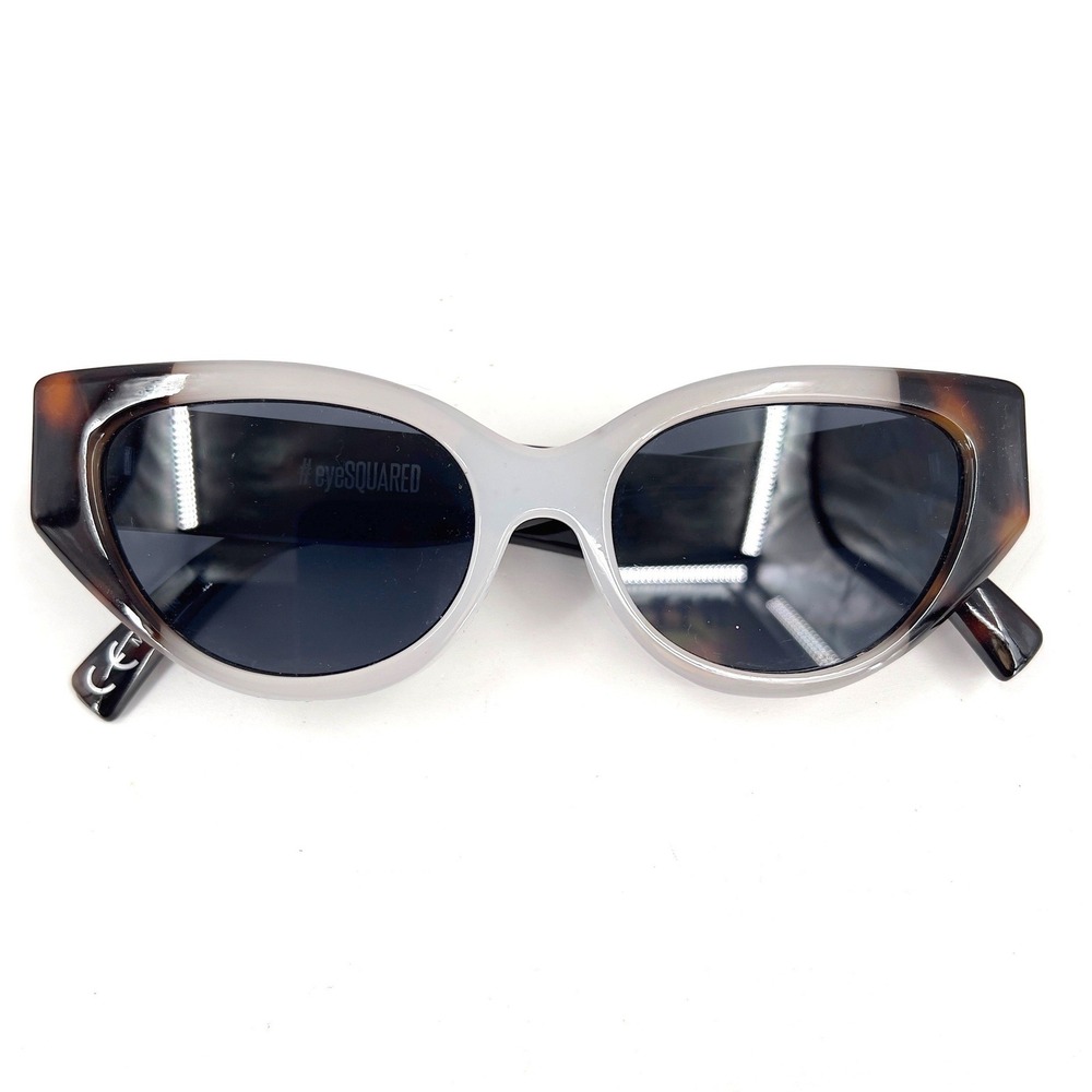 #eyeSquared Womens Cat Eye Sunglasses White Tortoiseshell Pinup Style UV400